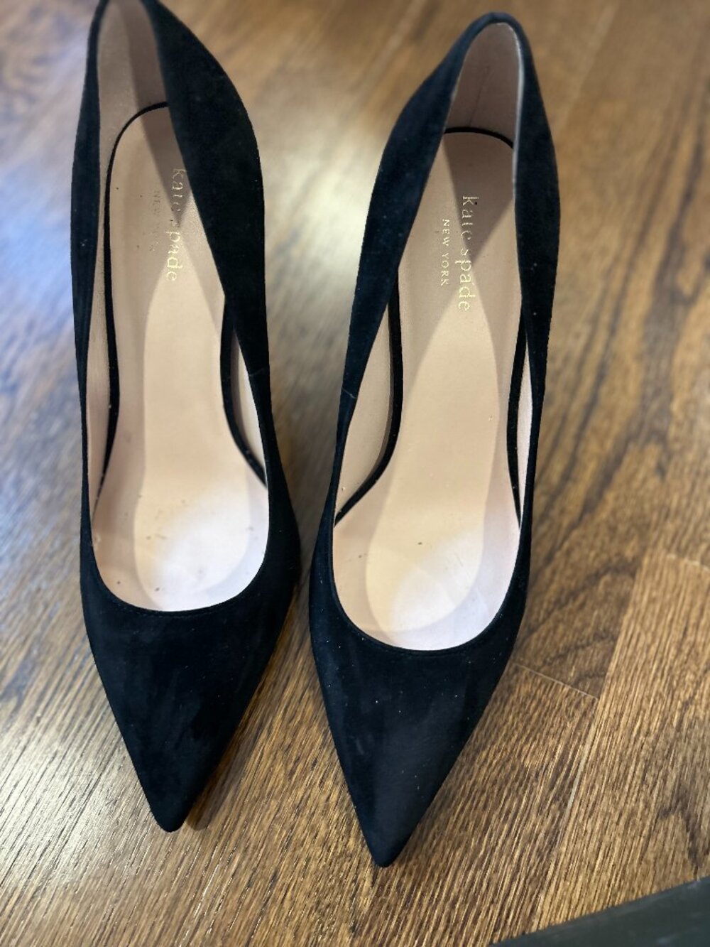 Kate Spade New York Black Suede Pointed-Toe Pumps